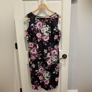 Women’s Floral Sleeveless Dress - Black and Pink Size 42 (US 10)